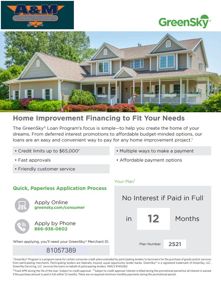 Financing A&M Contractors Gonzales Roofing Company
